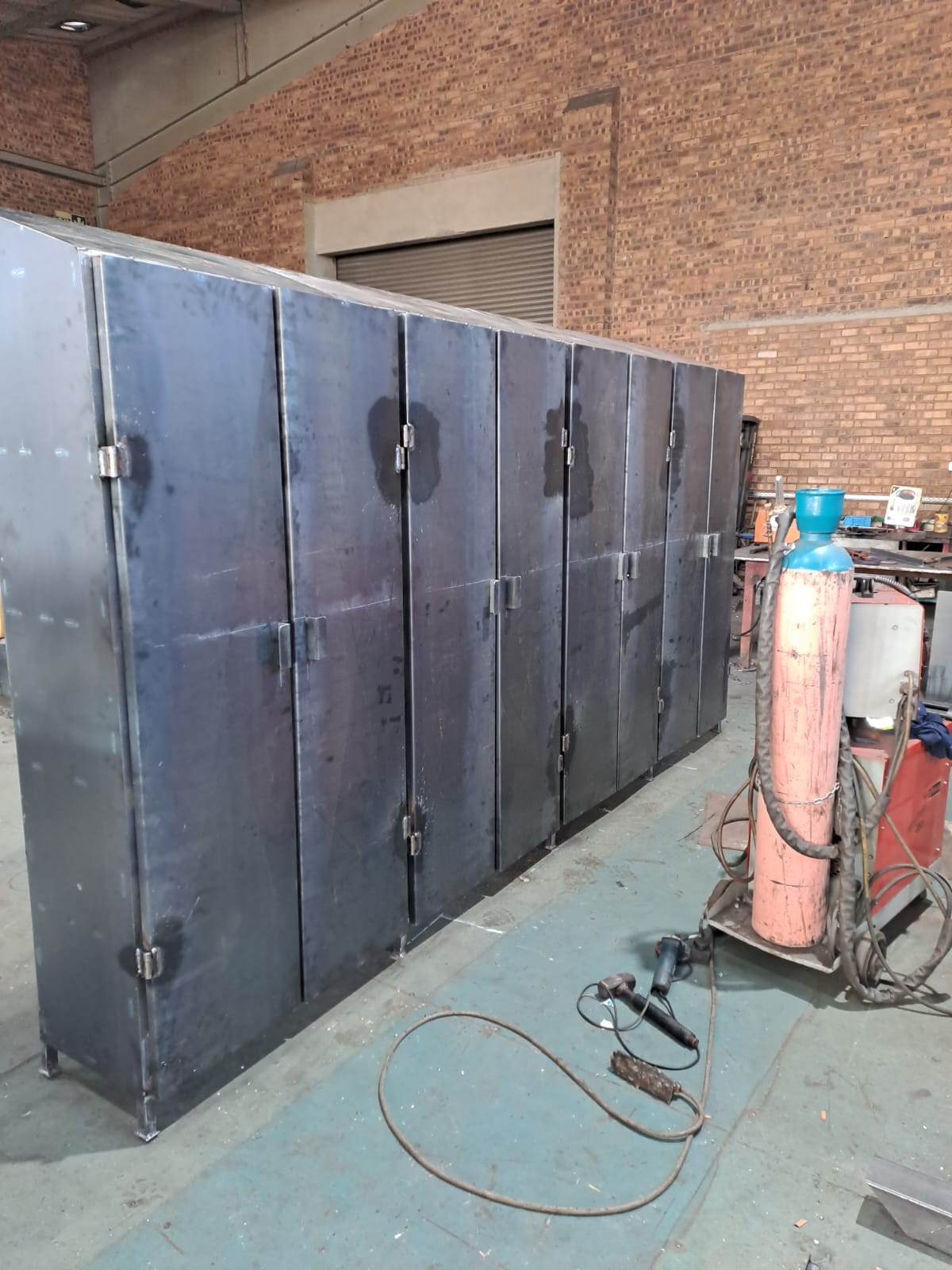 Fabricated steel storage lockers