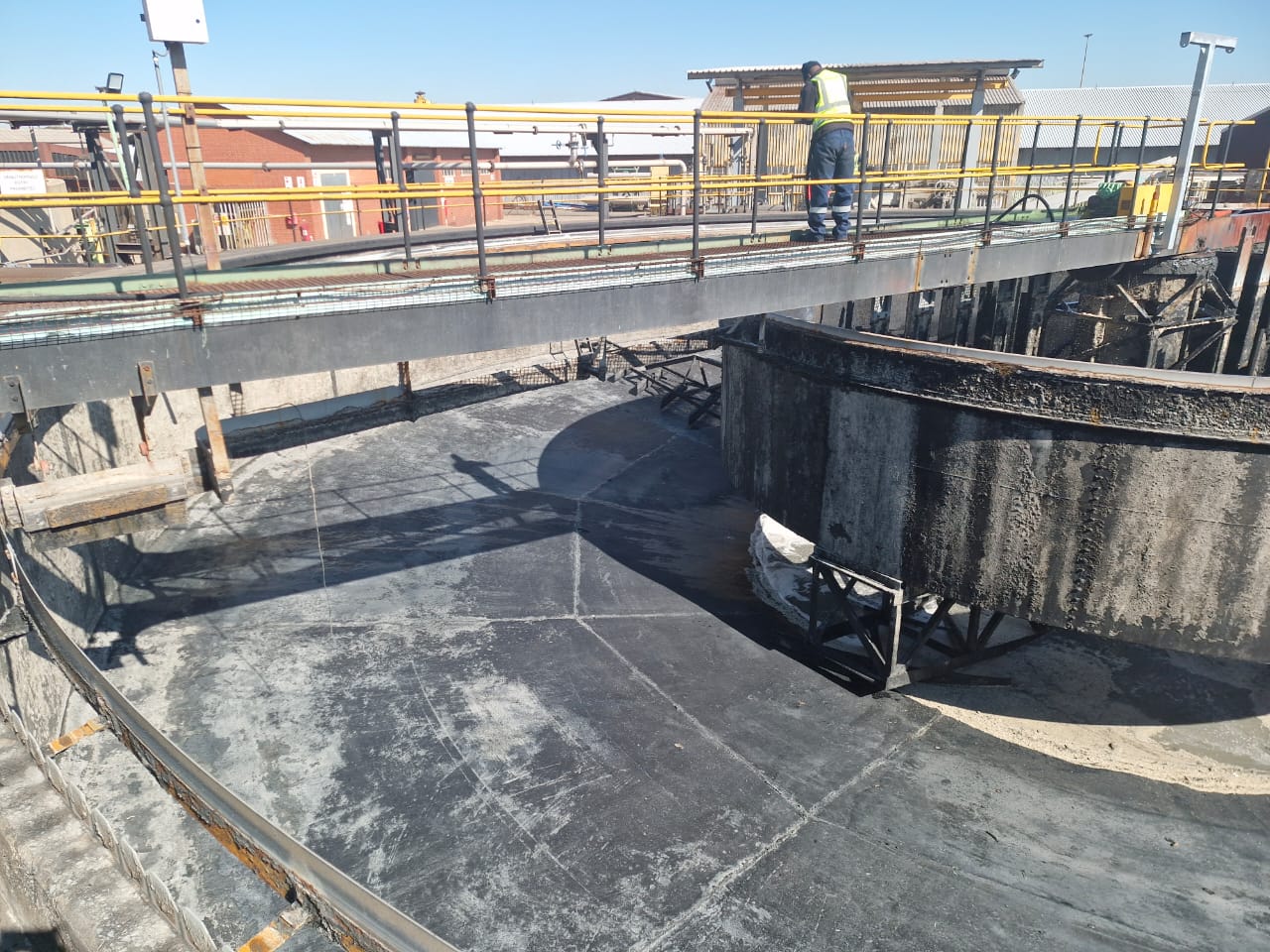 Elevated platform and walkway at industrial site