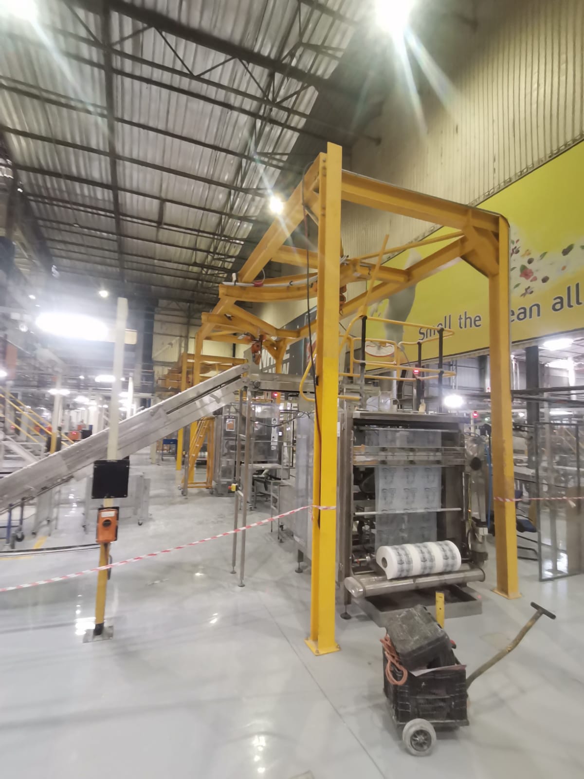 Overhead gantry crane installed in factory