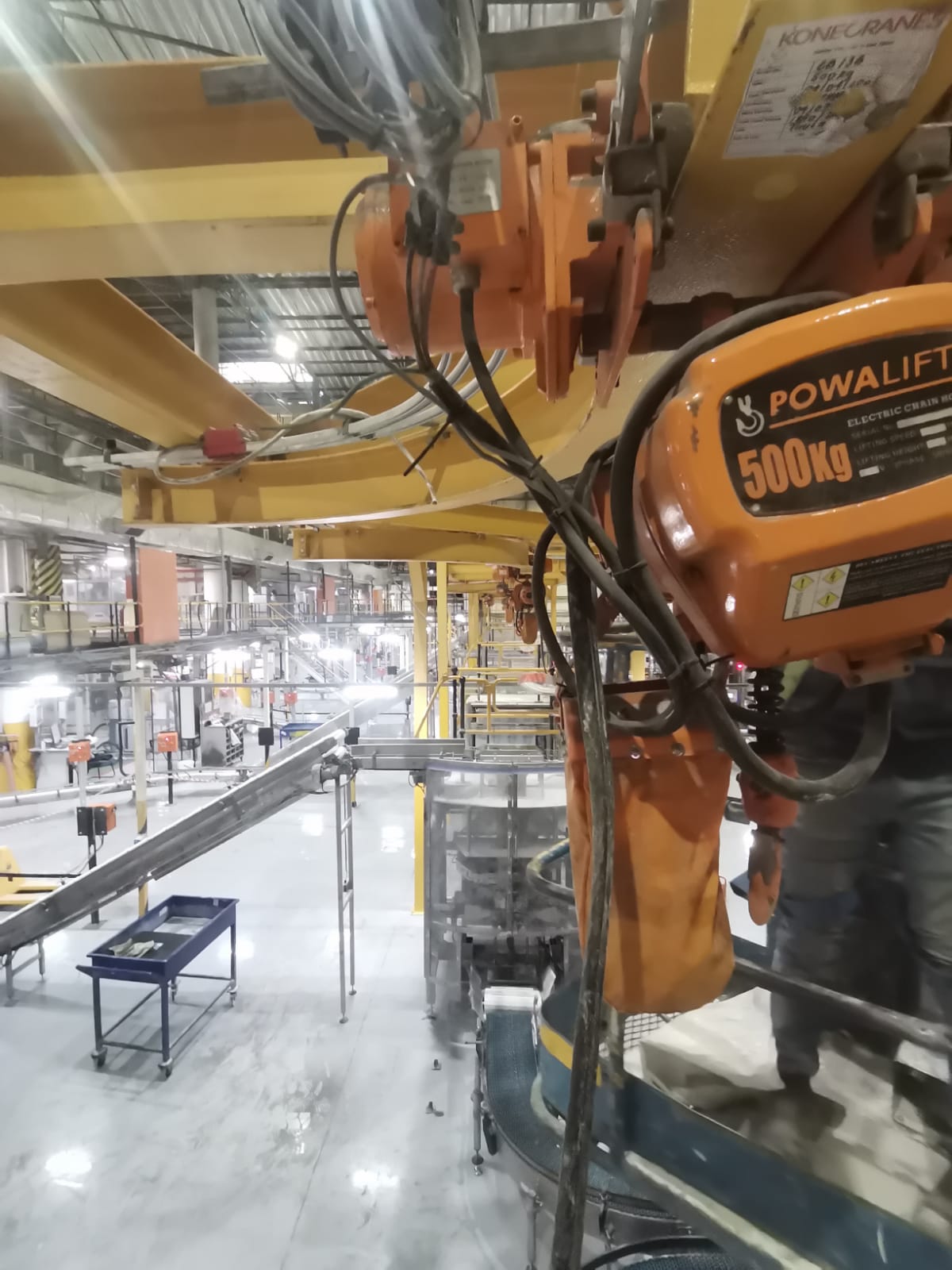 Electric chain hoist mounted on gantry crane